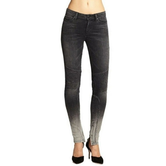 Vince Black Ombre Moto Jeans Dylan Skinny Sz. 27 - Picture 1 of 11